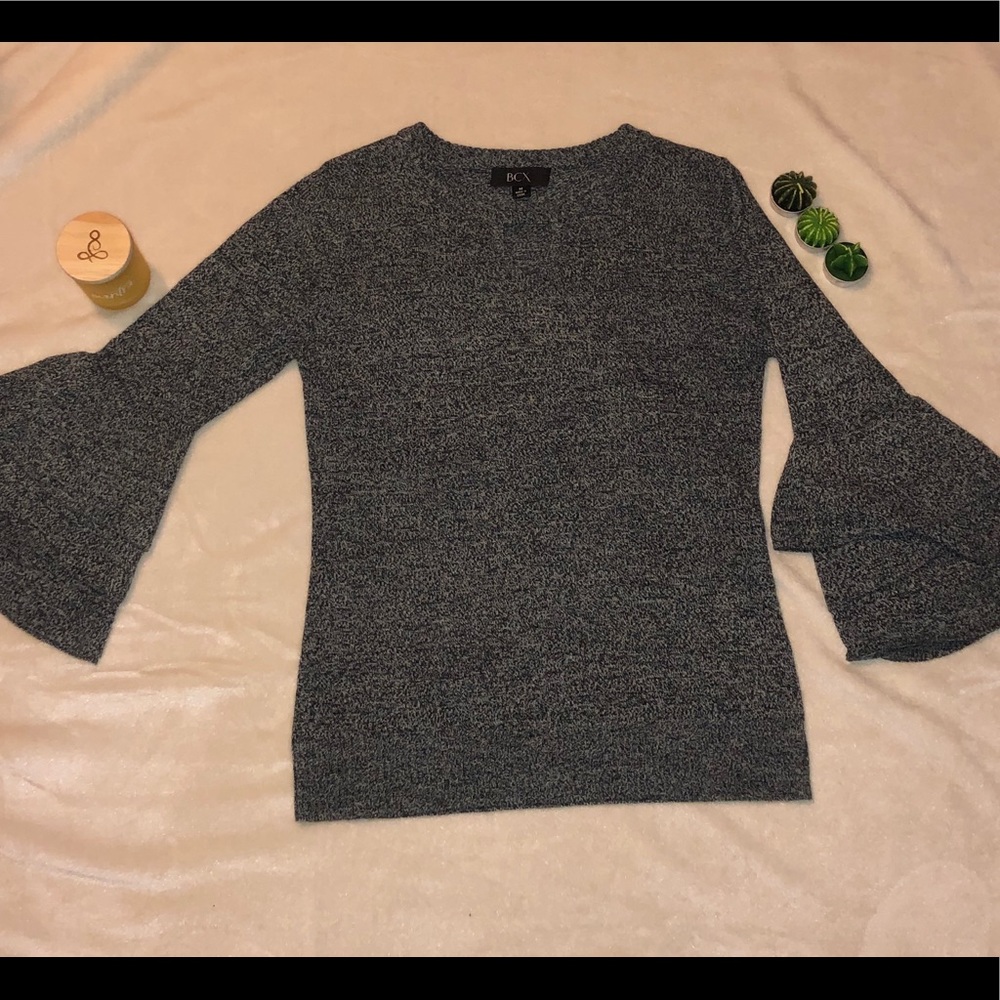BCX ruffle sleeve sweater